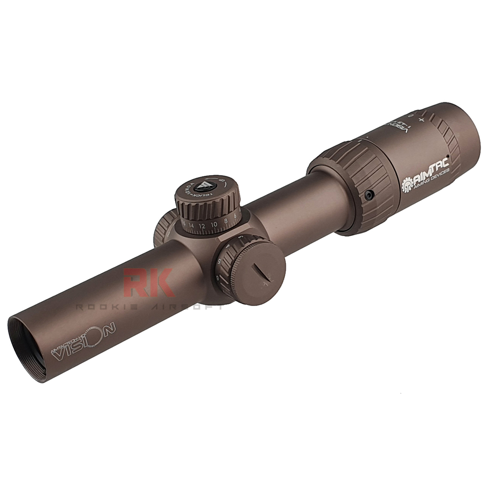 Arrow Optics AIMTAC Vision HD 1-4.5x26mm Rifle Scope (FDE)