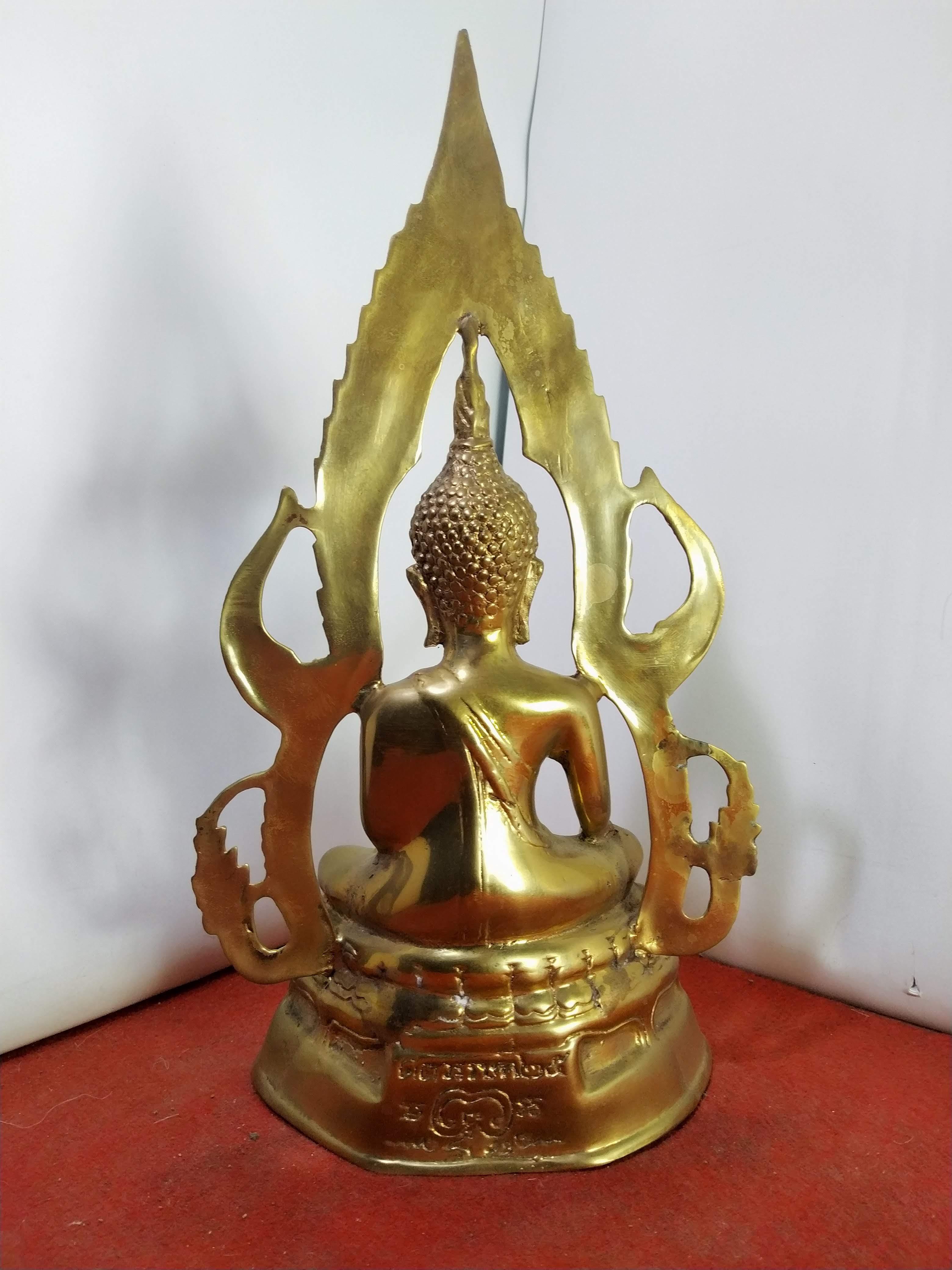 พระพุทธชินราช ๒๕ ศตวรรษ ฐานกว้าง 6 นิ้ว เนื้อทองเหลืองขัดเงางดงาม