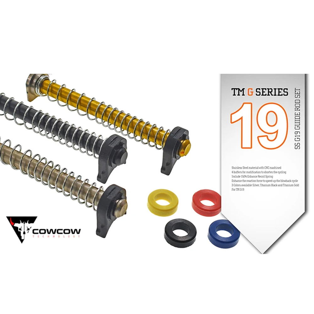 CowCow SS Guide Rod Set For Marui G19 (Black)