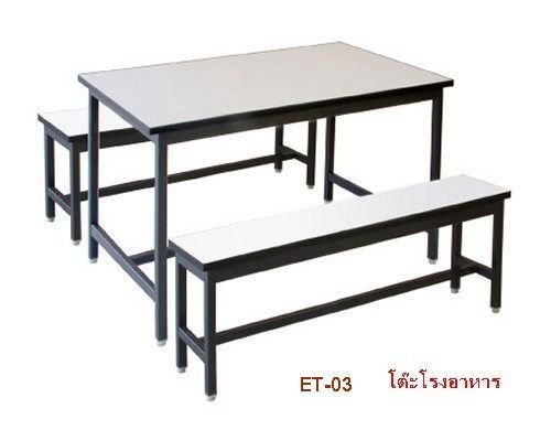 โต๊ะโรงอาหารไม้อัด หนา18 มิล ปิดทับด้วยฟอเมก้าขาว