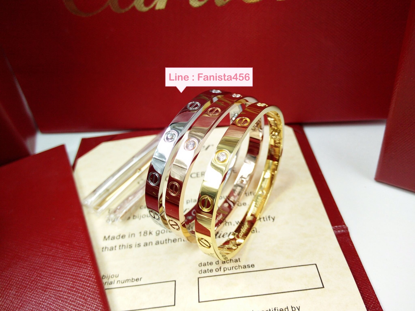 กำไลคาเทียร์ รุ่นเพชร Hiend cartier bracelet Love diamonds