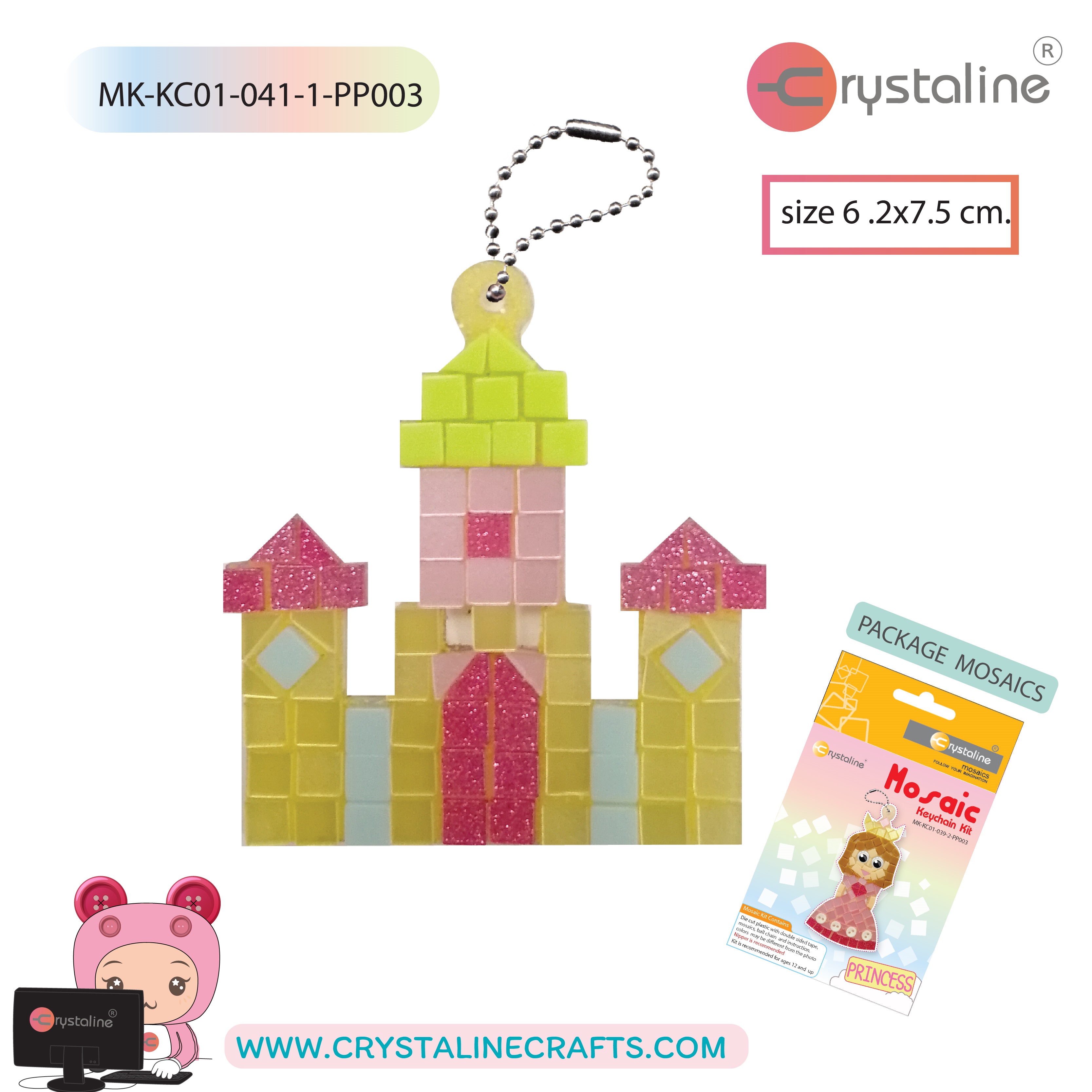 Keychain kit - Castle (size 6.2x7.5 cm,1pc/pack)