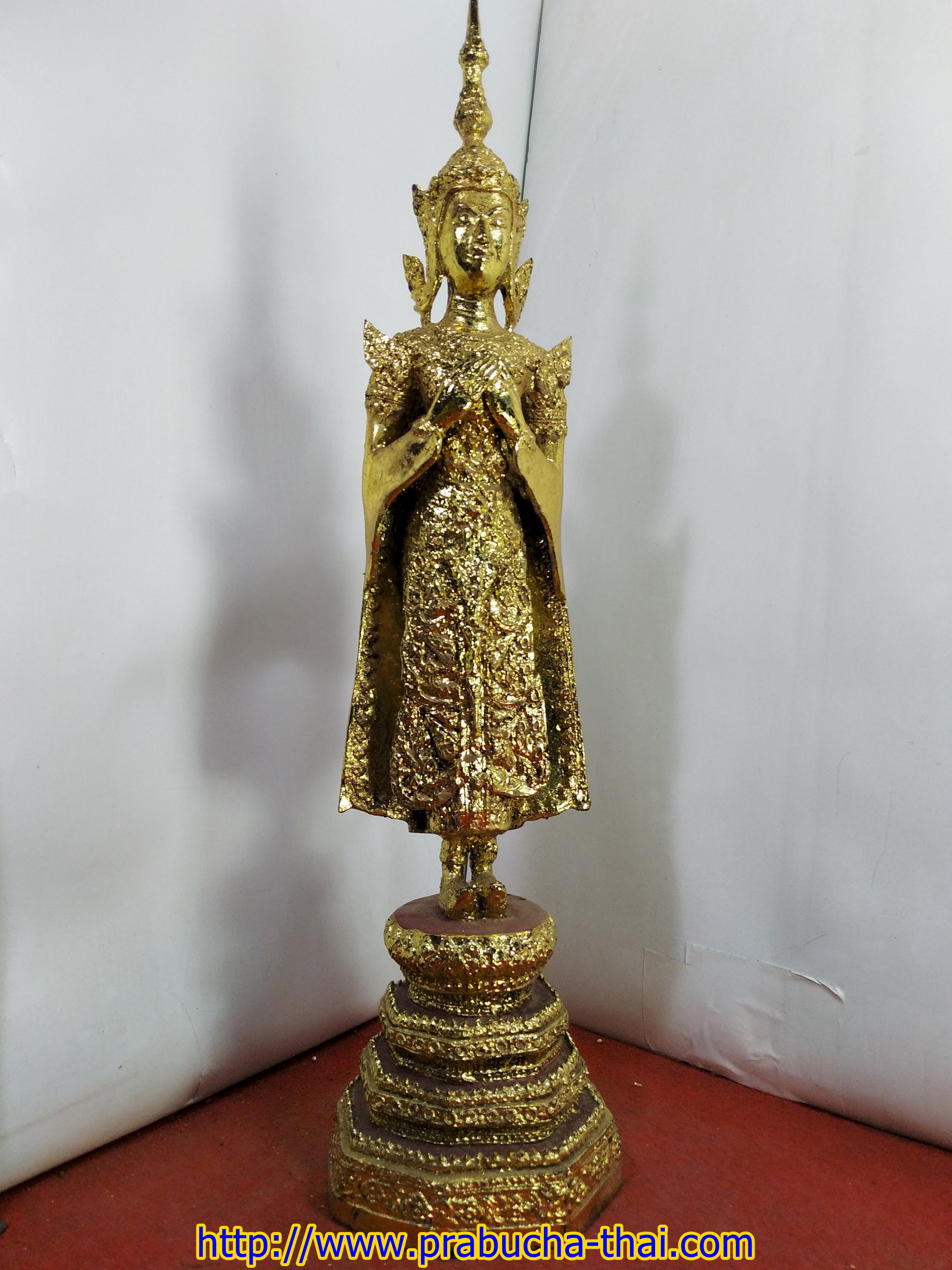 พระรัตนะ ปางรำพึง(เป็นพระประจำวันศุกร์) สูง 18 นิ้ว เนื้อสำริดลงรักปิดทอง