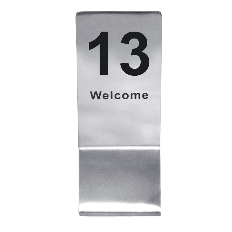 ป้ายโต๊ะสแตนเลสทรงสูง เลข 1-20 1617-020