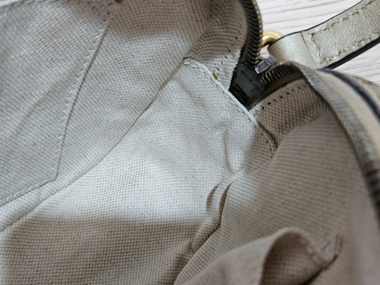 Gucci Guccissima Bamboo Metallic Gold Shoulder bag