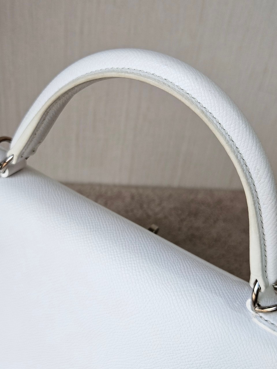 Hermes K32 Blance Epsom PHW stamp K