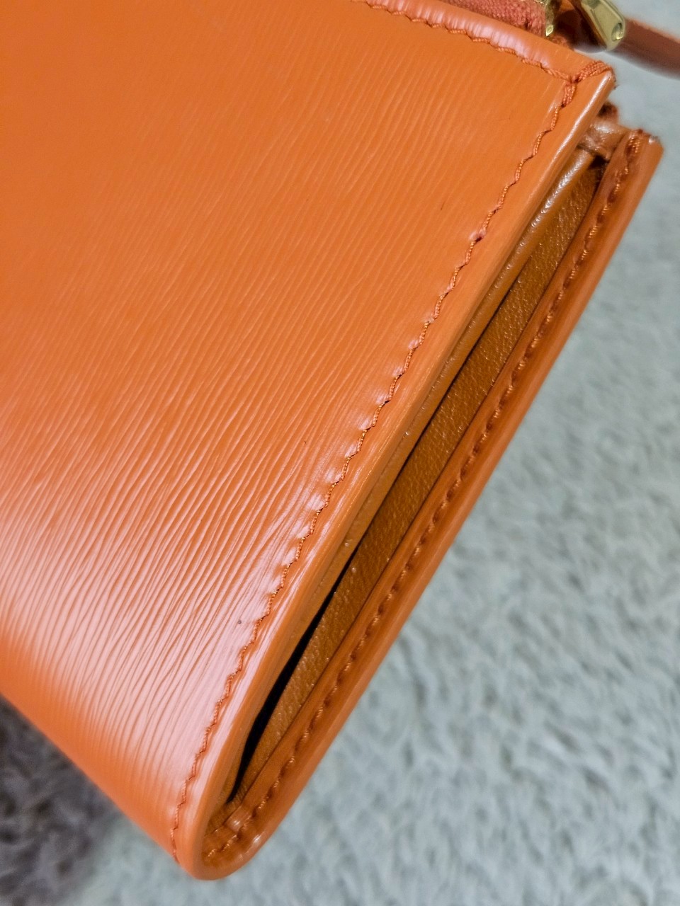 Prada Bifold Double Zip Orange Wallet