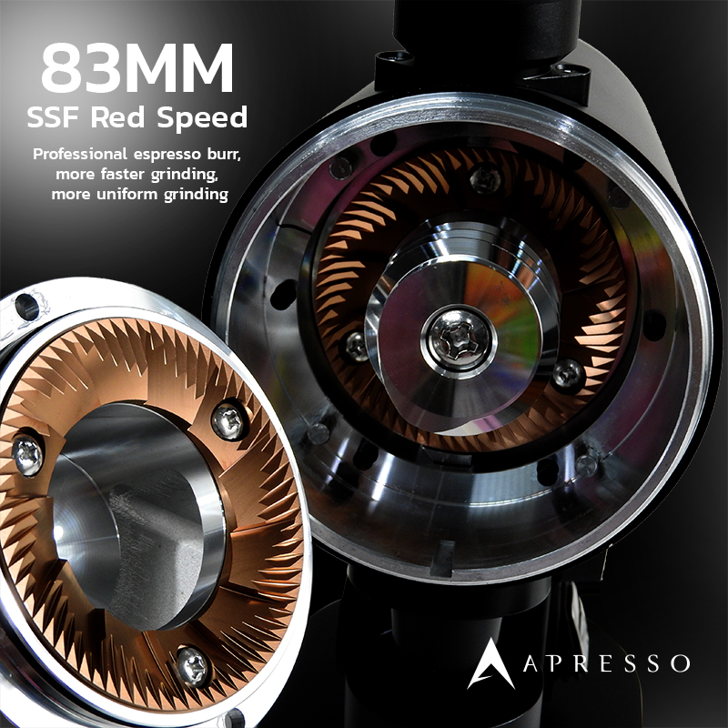 Electric coffee grinder APRESSO (DF83V) | SSF gear 83 mm. Adjustable speed, reduces static electricity