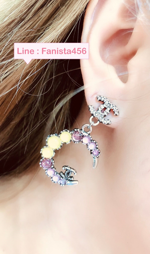 ต่างหูชาแนล Hiend ต่างหูชาแนลพระจันทร์ Moon Chanel Earring