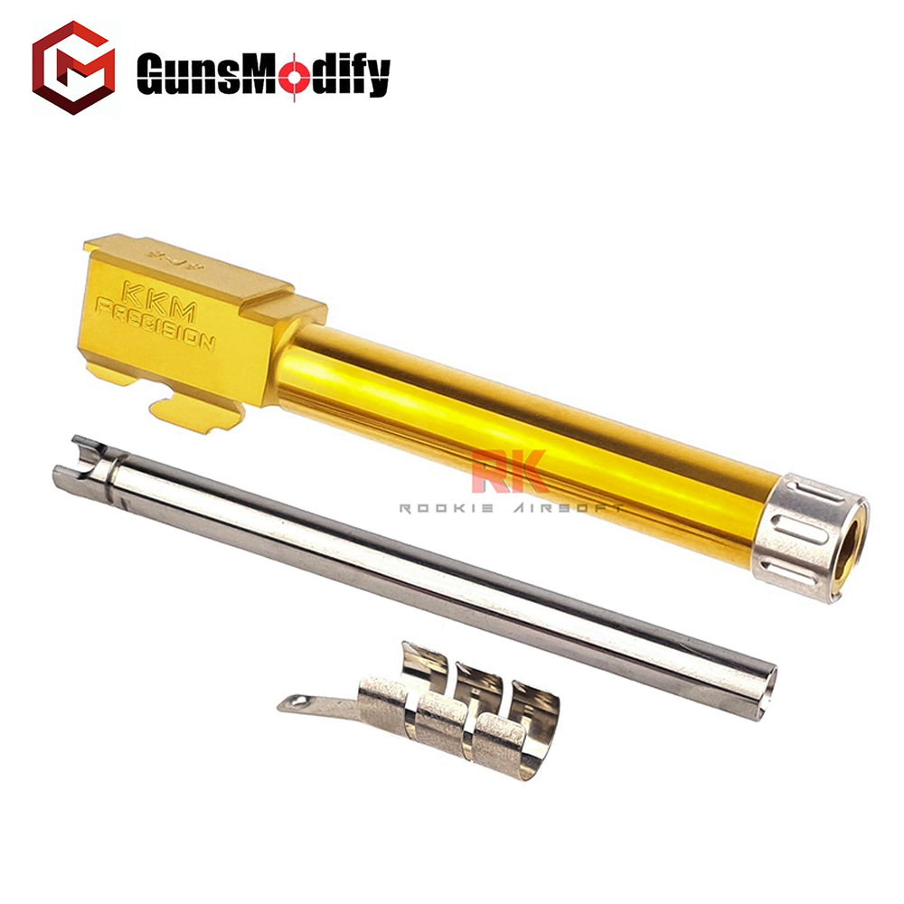 GunsModify KKM Stainless Steel Threaded Barrel Set For TM G17 (Gold Titanium Nitride)