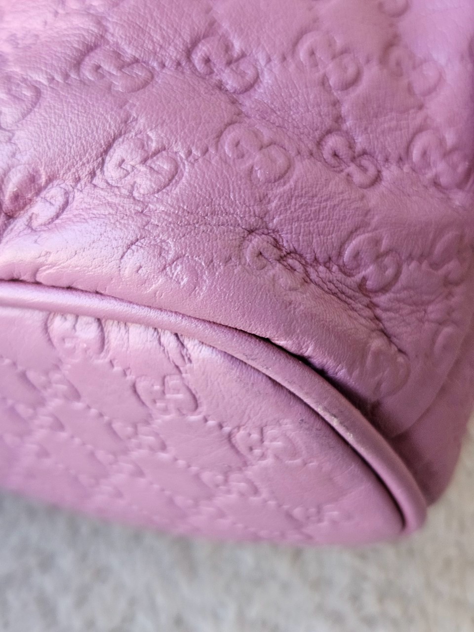 Gucci Small Pouch Cosmetic Pink Leather Interlocking G