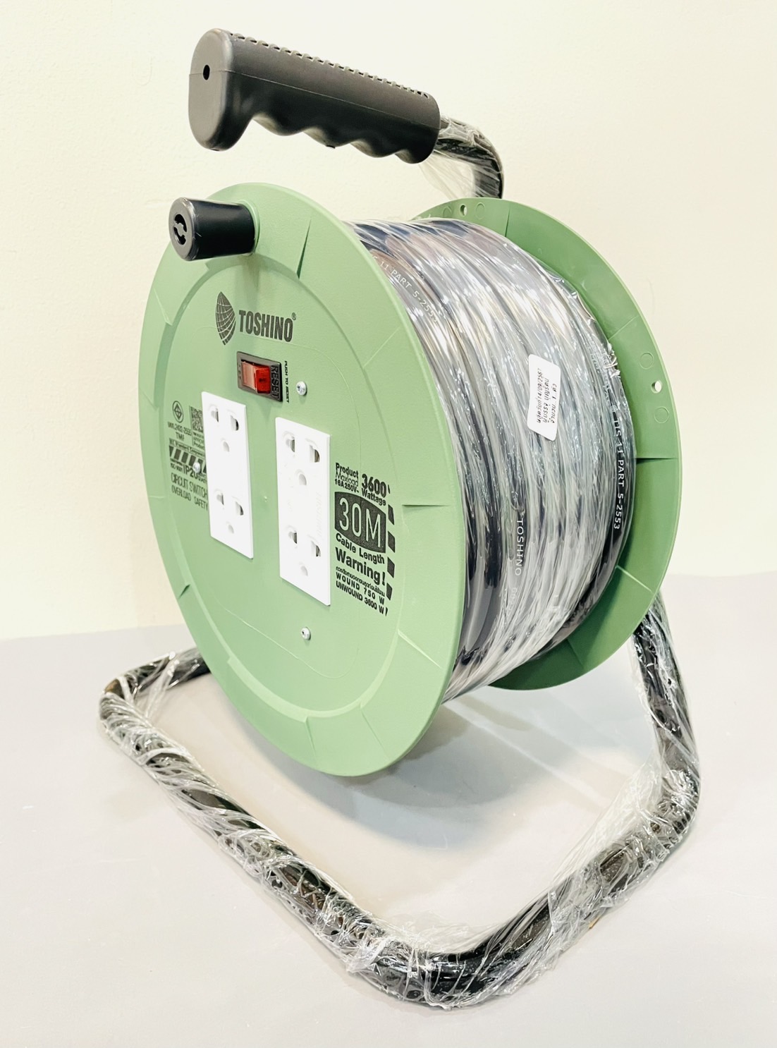 โรลเก็บสายไฟ โตชิโน 3x1.5 30เมตร.PM315ST-30M