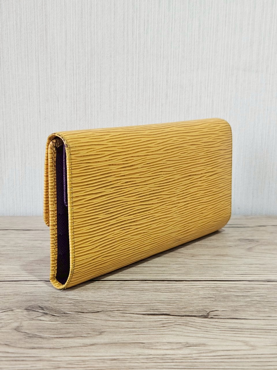 LV Epi Trifold Yellow Long Wallet