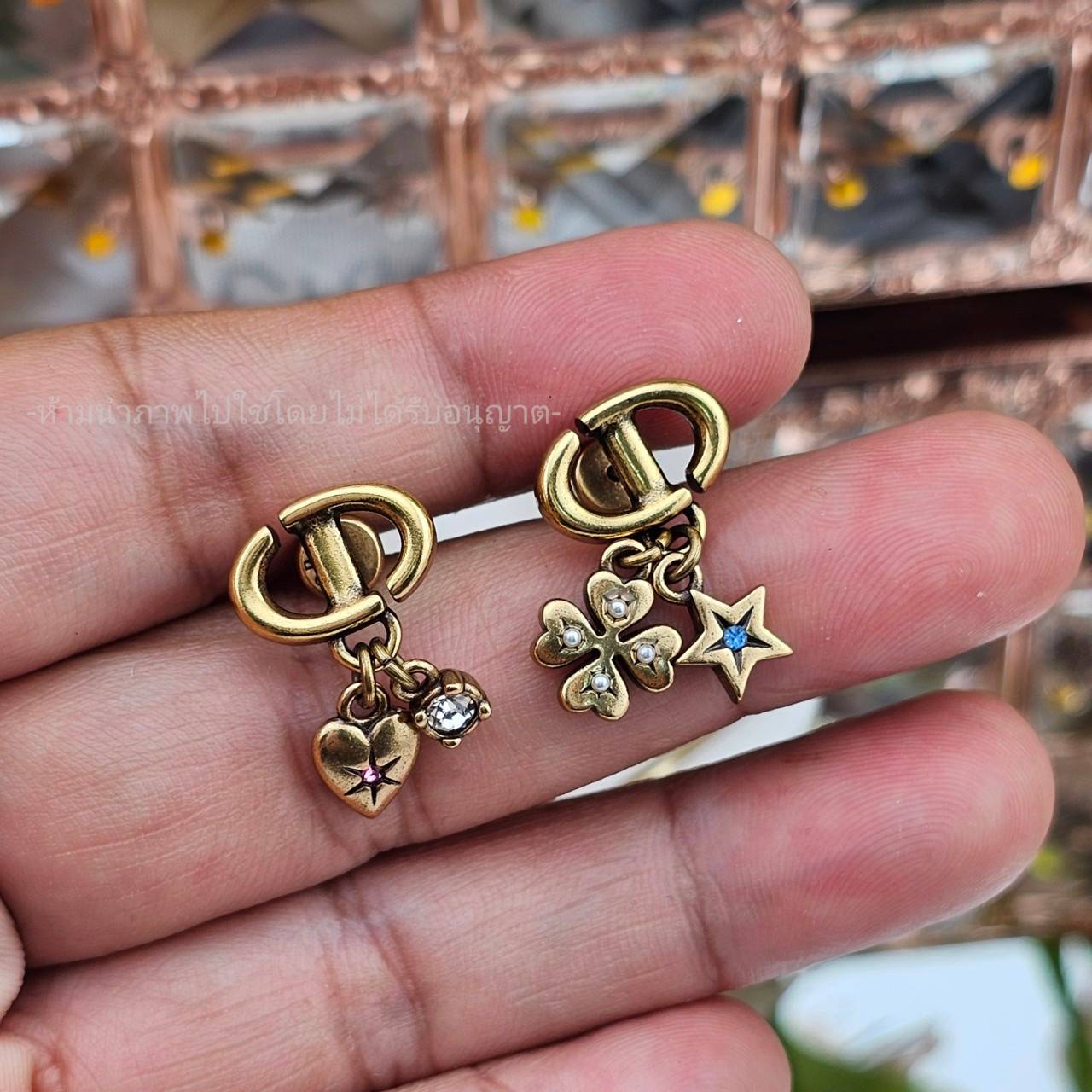ต่างหูดิออ dior earrings ต่างหูดิออร์ ต่างหูดิออร์ หัวใจ