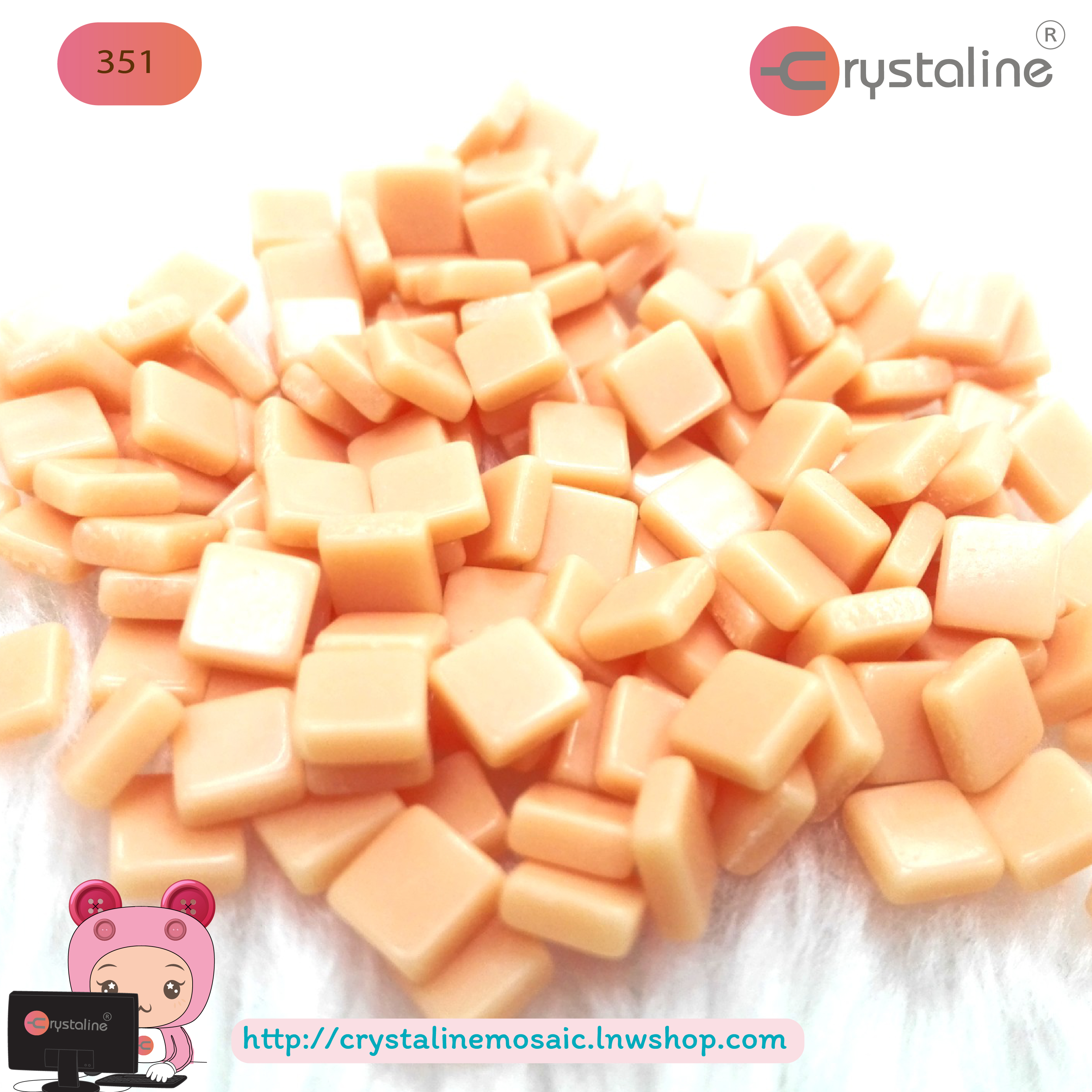 Mosaic opaque - Buff orange col. (size 5x5 mm80g/pack)