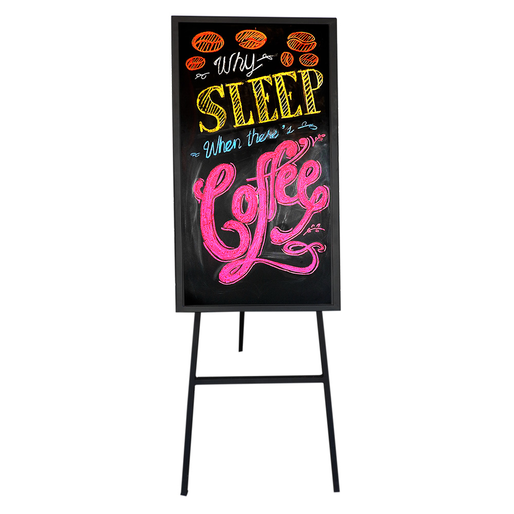 Rectangle Steel Blackboard + Height stand 41.5 x 82.5 x 135 cm.