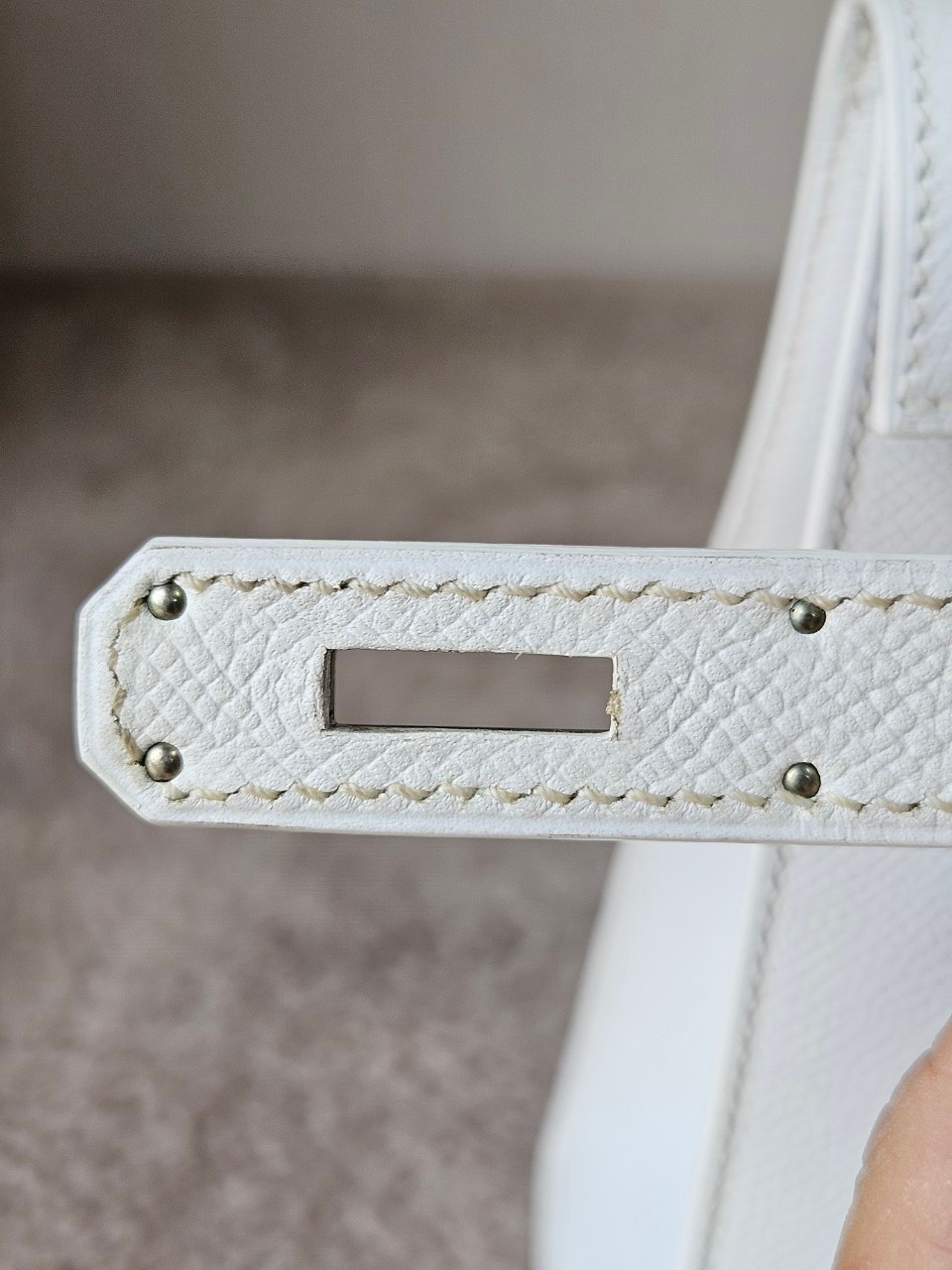 Hermes K32 Blance Epsom PHW stamp K