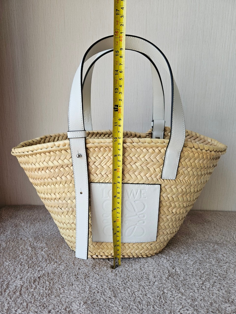 Loewe Basket Bag In Palm Leaf and Calfskin
