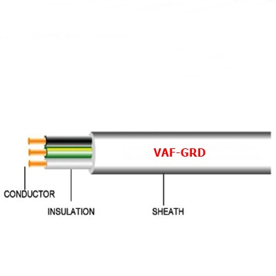 สายคู่กราวน์ สีขาว(สาย VAF-GRD) (แบ่งเมตร)