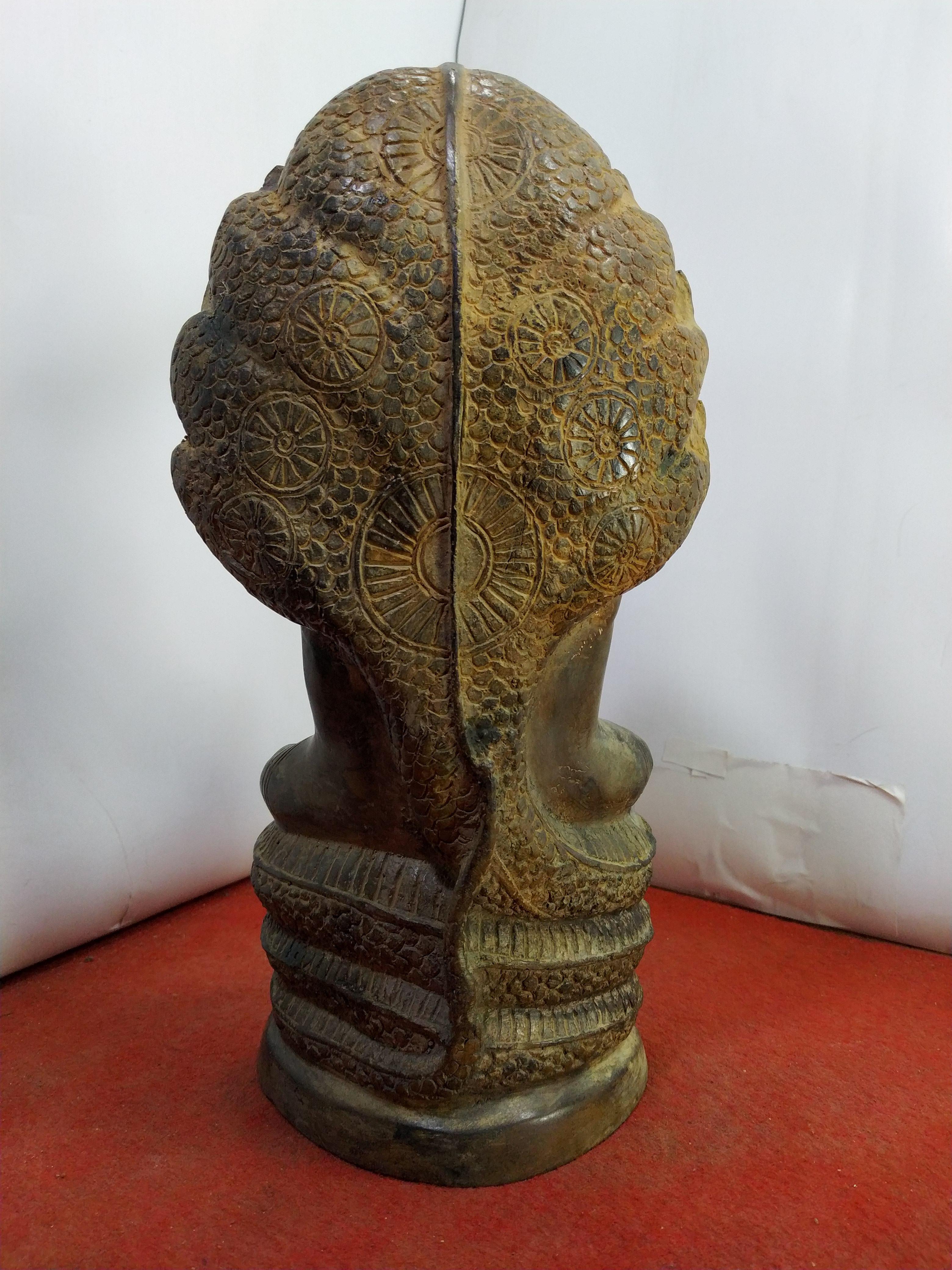 พระนาคปรก ลพบุรี หน้าตัก 5 นิ้ว เนื้อสำริดสภาพเก่า