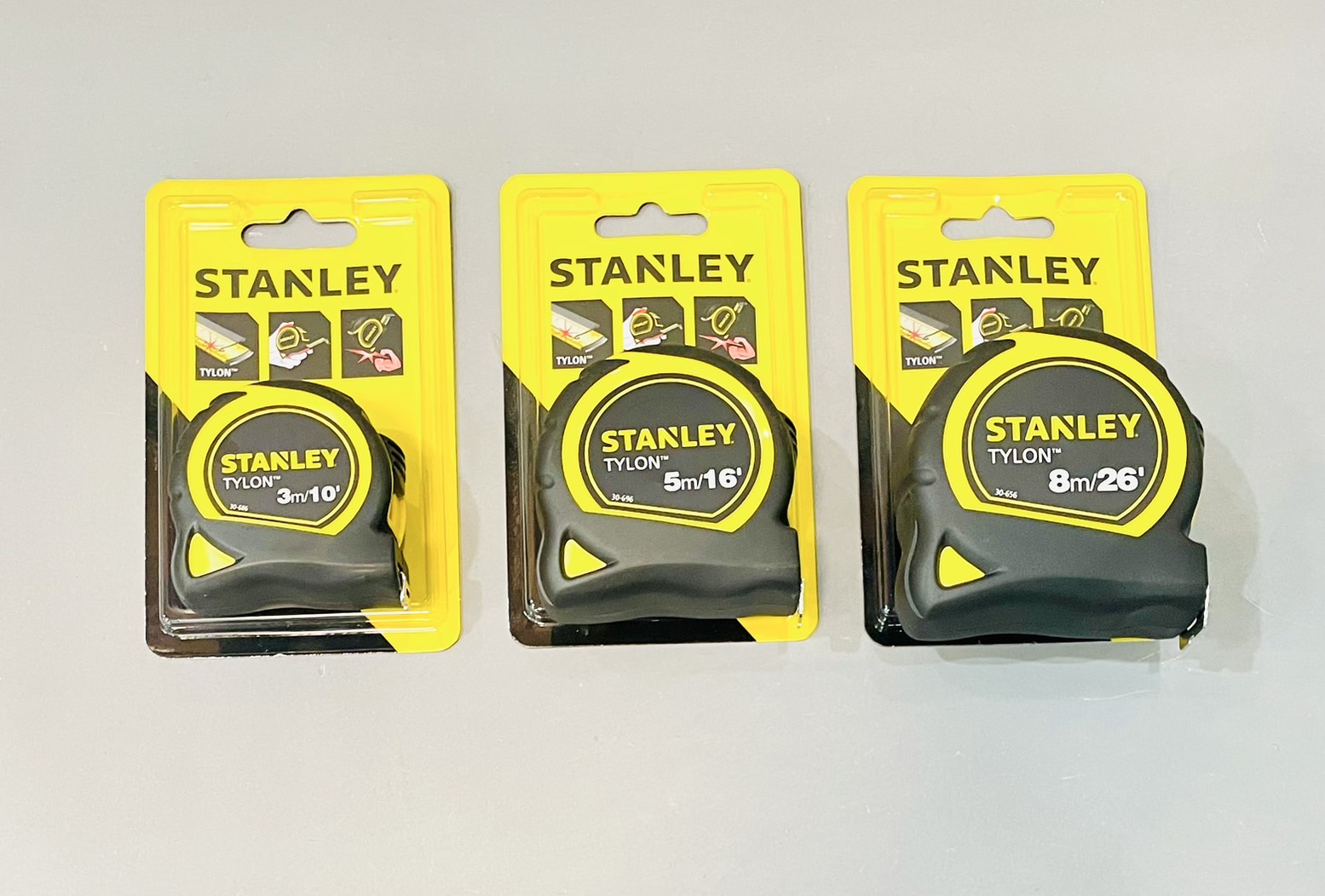 ตลับเมตร หุ้มยาง 3ม. สแตนเล่ย์