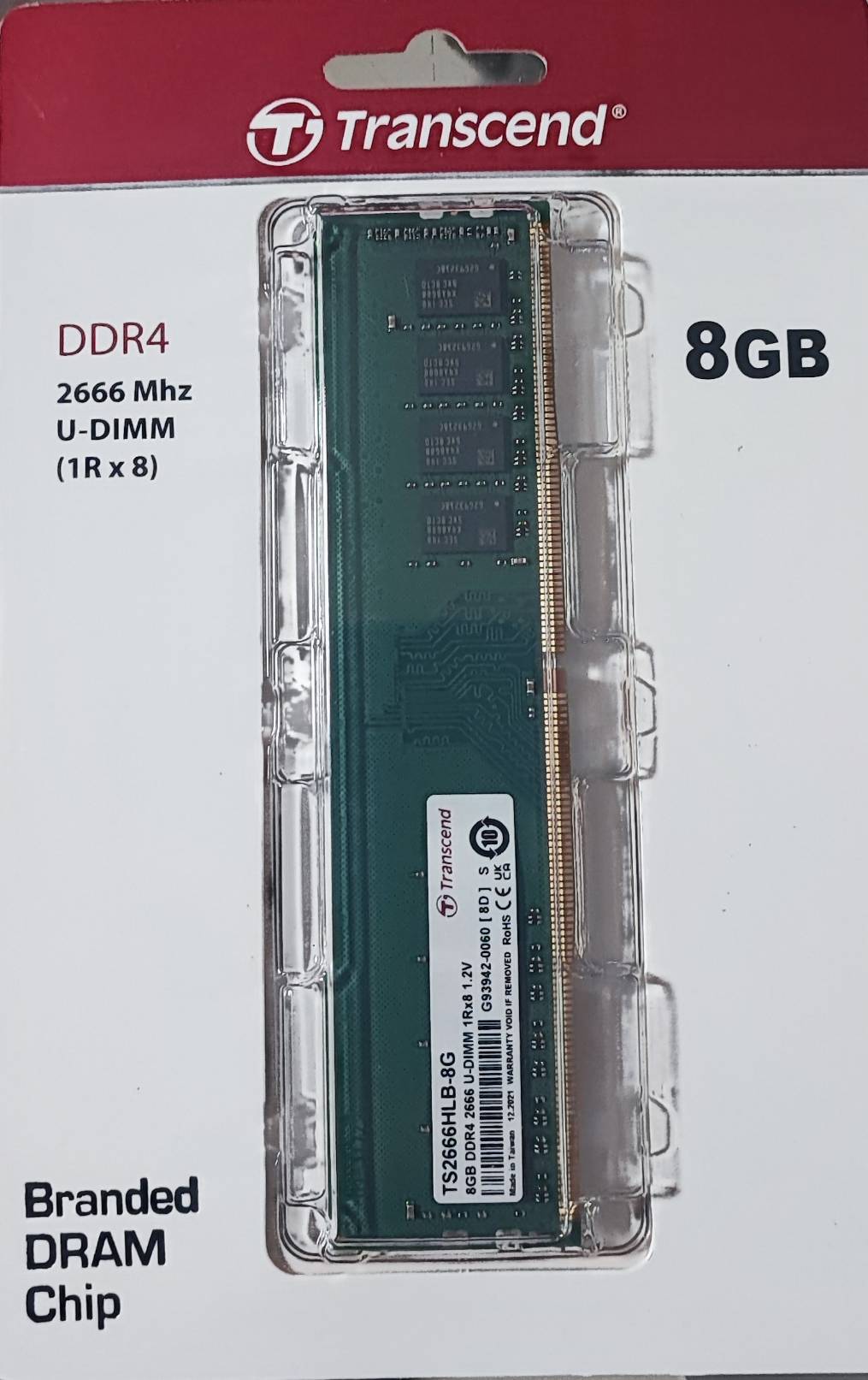 RAM-Memory for PC DDR4 2666 U-DIMM 8GB : Premium Grade -Transcend - รับประกันตลอดอายุการใช้งาน