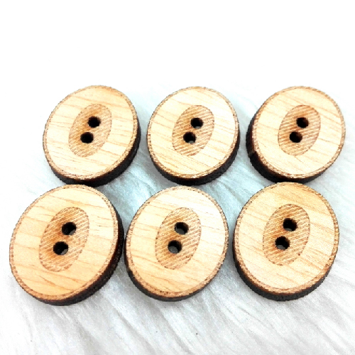 Wood number button - Number 0 (size 40L,6pcs/pack)
