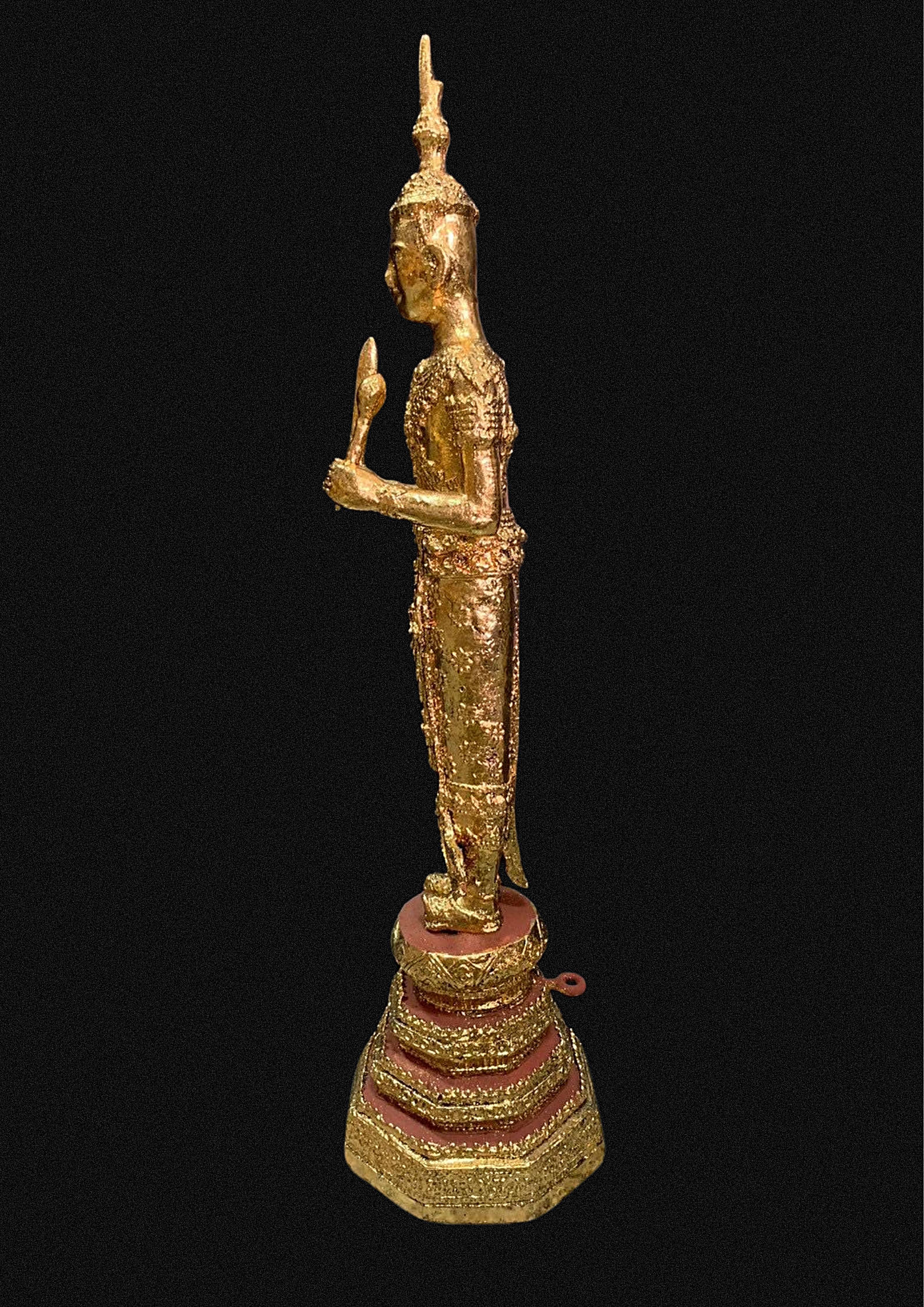 พระคลังมหาสมบัติ เนื้อสำริดลงรักปิดทอง สูง17นิ้ว