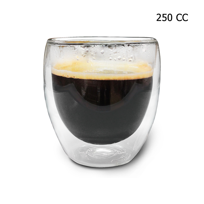 แก้วกาแฟ 2 ชั้น 250 cc. แก้วดับเบิ้ลวอลล์ 1610-339
