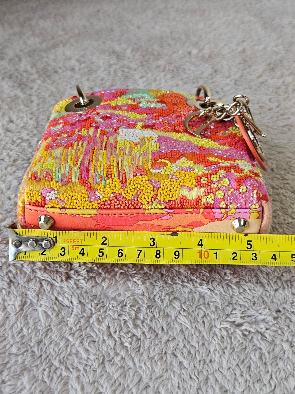 Lady Dior Micro Multicolor - Orange Gold Hardware