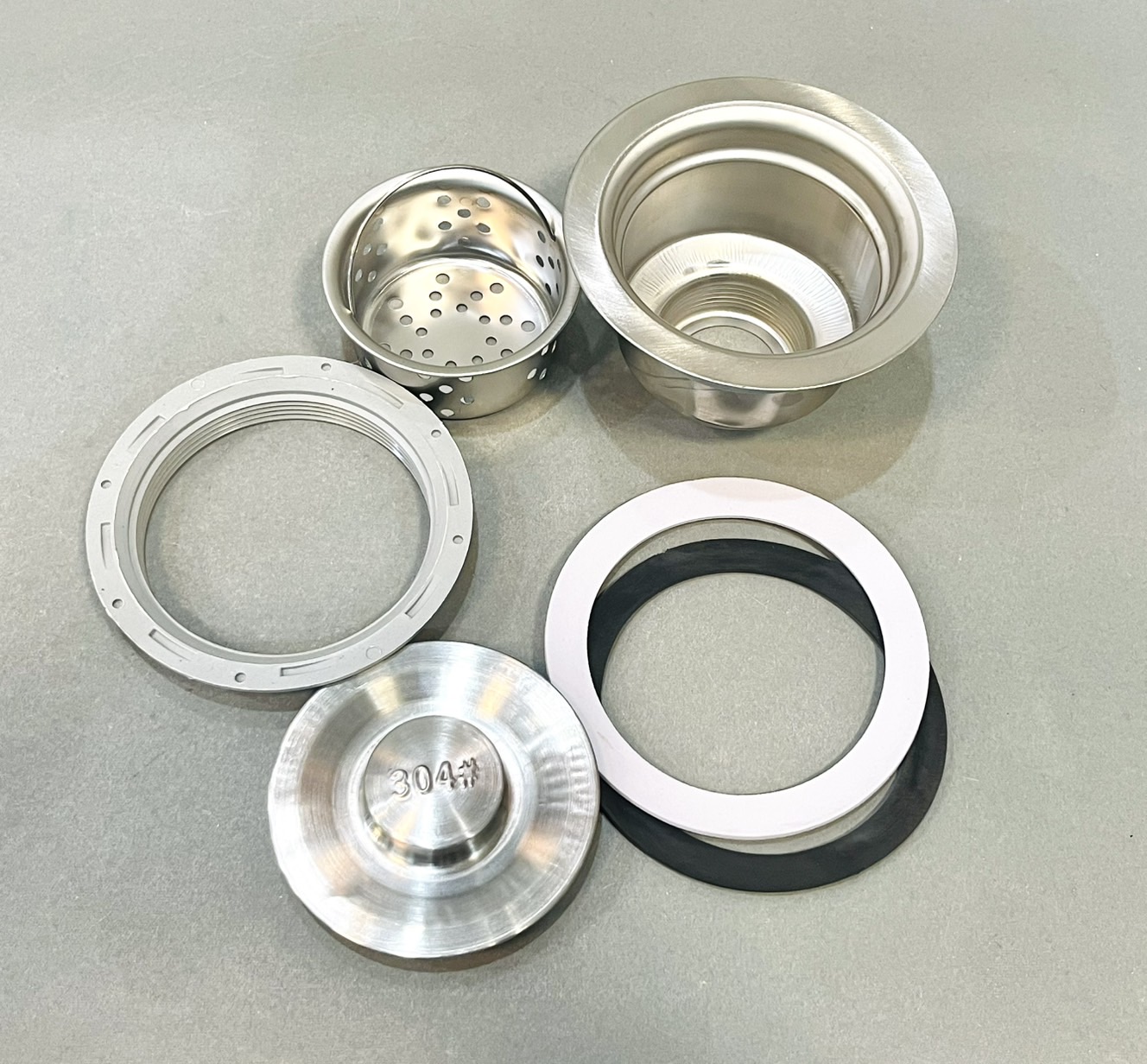 สะดืออ่างซิงค์ล้างจาน 1 หลุม สแตนเลส GG (พร้อมตะกร้า)