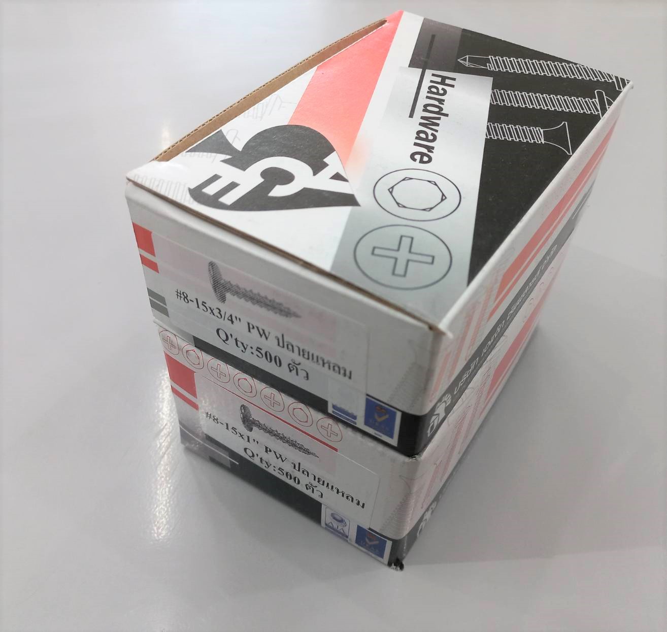 สกรูหัวเวเฟอร์ ปลายแหลม #8-15 (กล่อง)