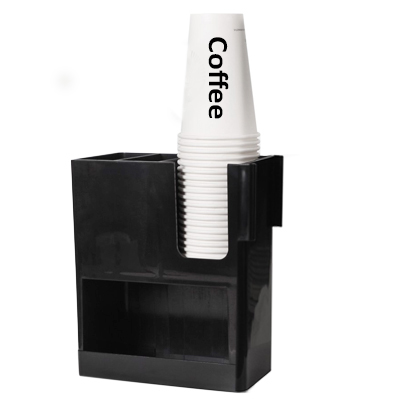 Box including Coffee cup 1 compartment + multipurpose top 2 and 1 under compartments(Black) 1610-409