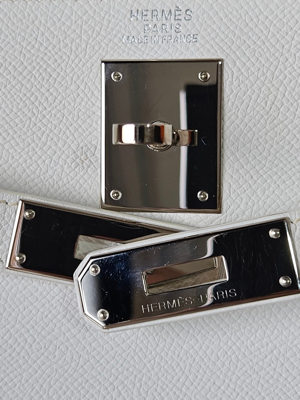 Hermes K32 Blance Epsom PHW stamp K