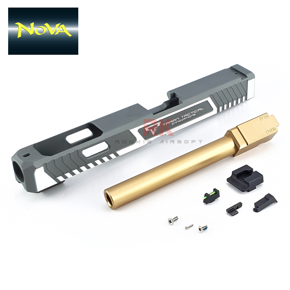 NOVA CNC Aluminum TTI Style G34 Slide Set for Marui G17 / G34 (Matte Silver)