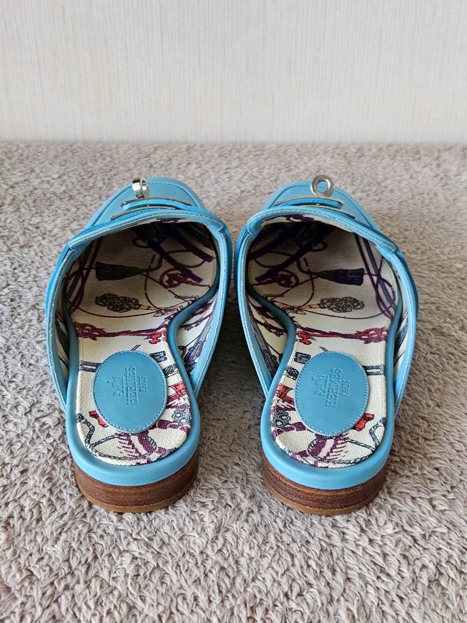 Hermes Oz Mules Blue