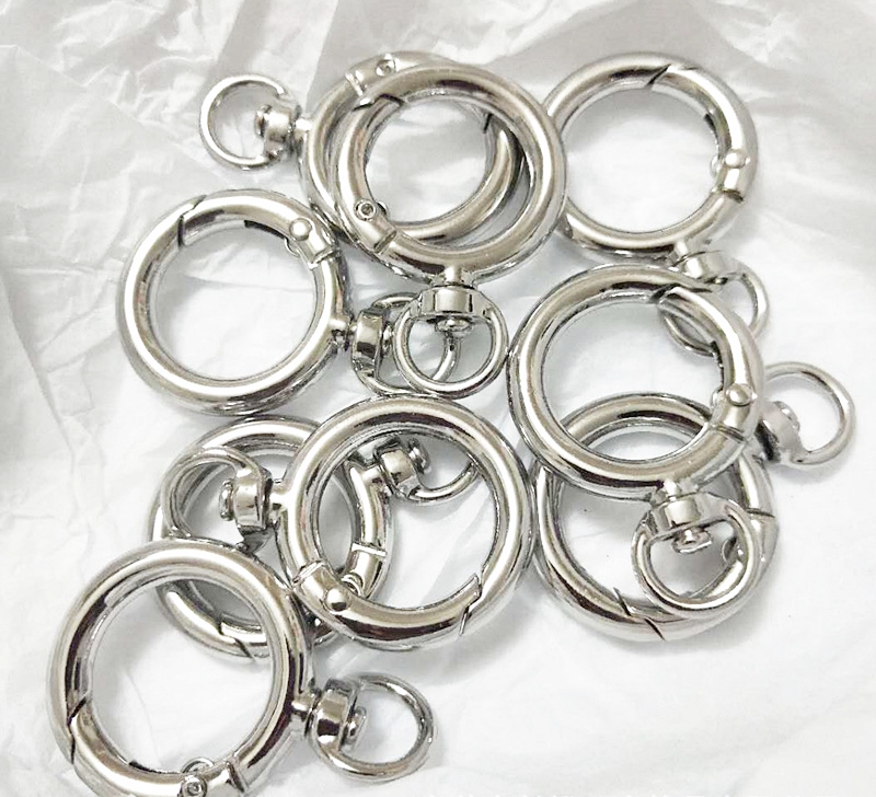 ขายส่ง(10ชิ้น,50ชิ้น)**New design** ห่วงวงกลม ห่วงกลมแบบสปริง ตะขอพวงกุญแจ อะไหล่พวงกุญแจ