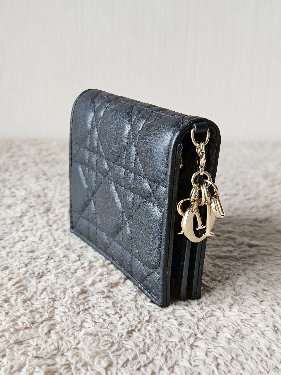 Dior Lady Dior Medium Wallet Lambskin Black