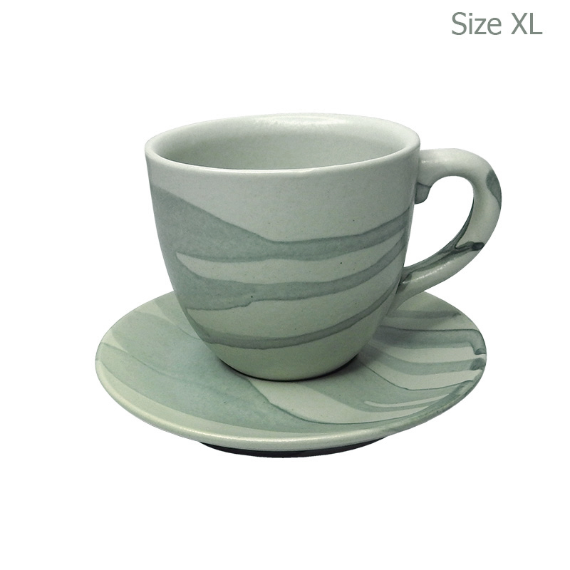 ถ้วยกาแฟ 330 CC. (Size XL) ถ้วยกาแฟ ลาย X1 พร้อมจานรอง 1618-065