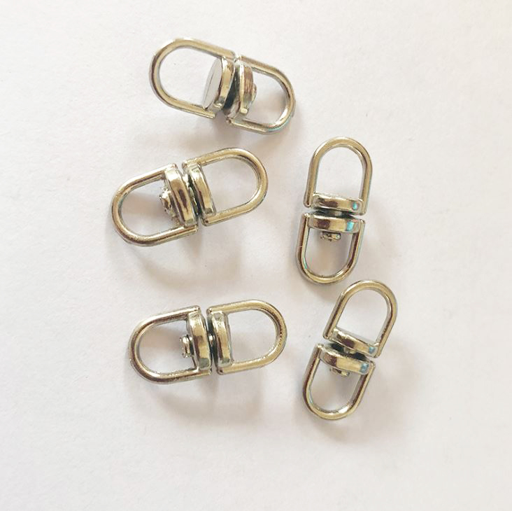 *100ชิ้น* ขายส่ง ข้อต่อพวงกุญแจ ตัวใหญ่ ขนาดยาว 19มิล สีเงิน