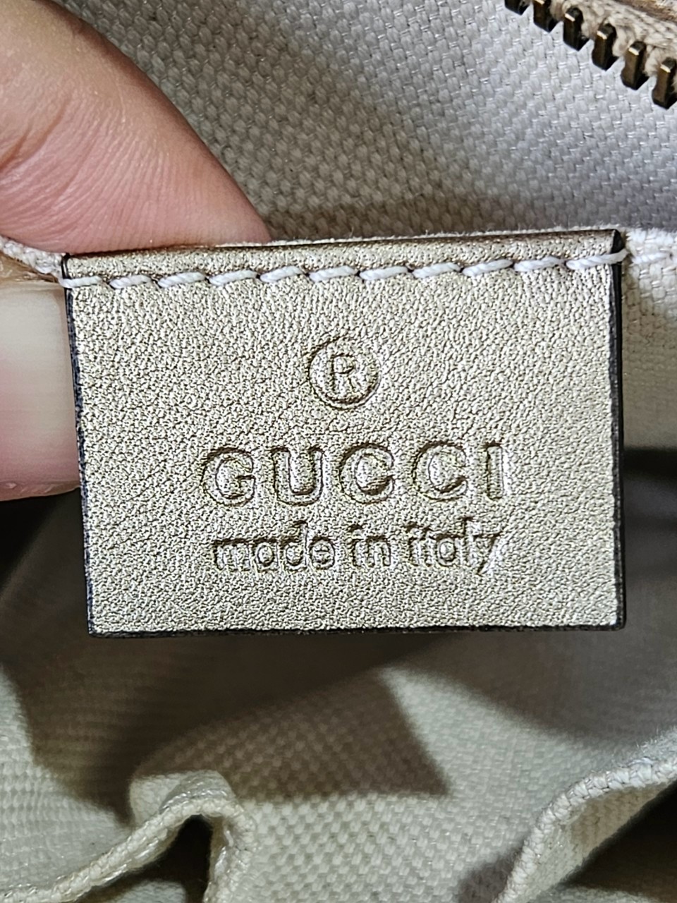 Gucci Guccissima Bamboo Metallic Gold Shoulder bag