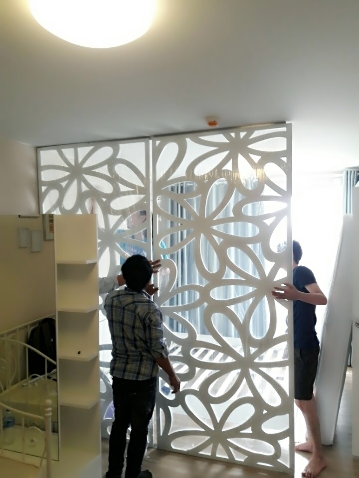 พลาสวูดฉลุลายตกแต่งภายในคอนโด 20 มม. ขนาด 120x240 cm.ราคาโรงงาน