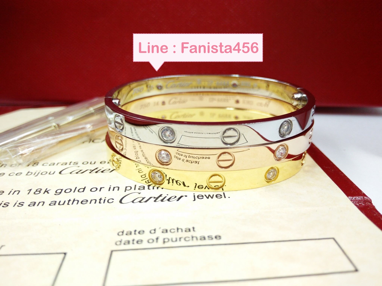 กำไลคาเทียร์ รุ่นเพชร Hiend cartier bracelet Love diamonds