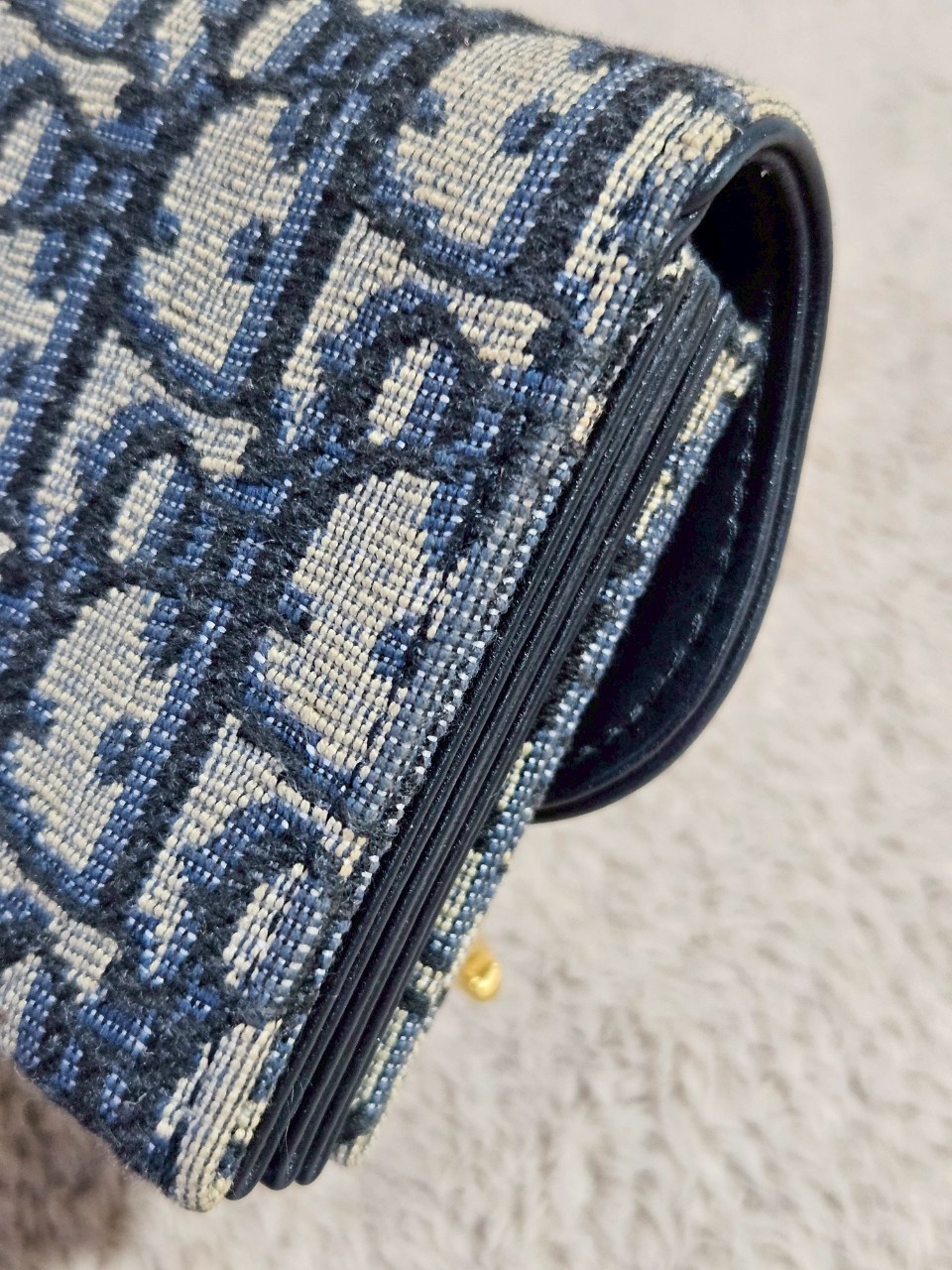 Dior Saddle 5 Gusset Card Holder Blue Dior Oblique Jacquard