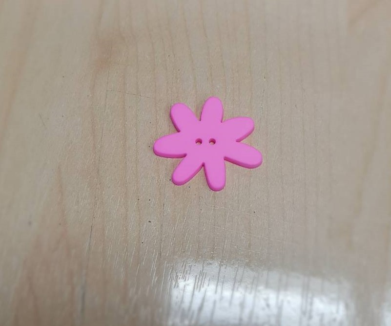 Flower button - Pink col. (size 36L,1pc/pack)