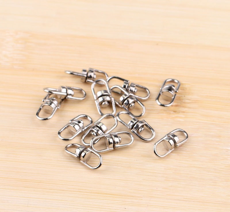 *100ชิ้น* ขายส่ง ข้อต่อพวงกุญแจ ตัวใหญ่ ขนาดยาว 19มิล สีเงิน