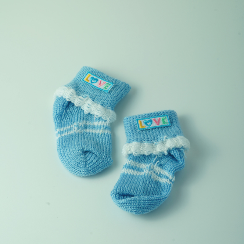 ขายส่ง ถุงเท้าเด็กอ่อน ถุงเท้าทารก ถุงเท้าเด็กแรกเกิด รุ่นถุงเท้าพื้นสี-ปักBABY (ราคาต่อโหล) nongnini1988