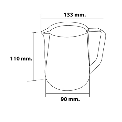 Stainless pitcher milk cream 550 ml. have scale 2 side 1610-249