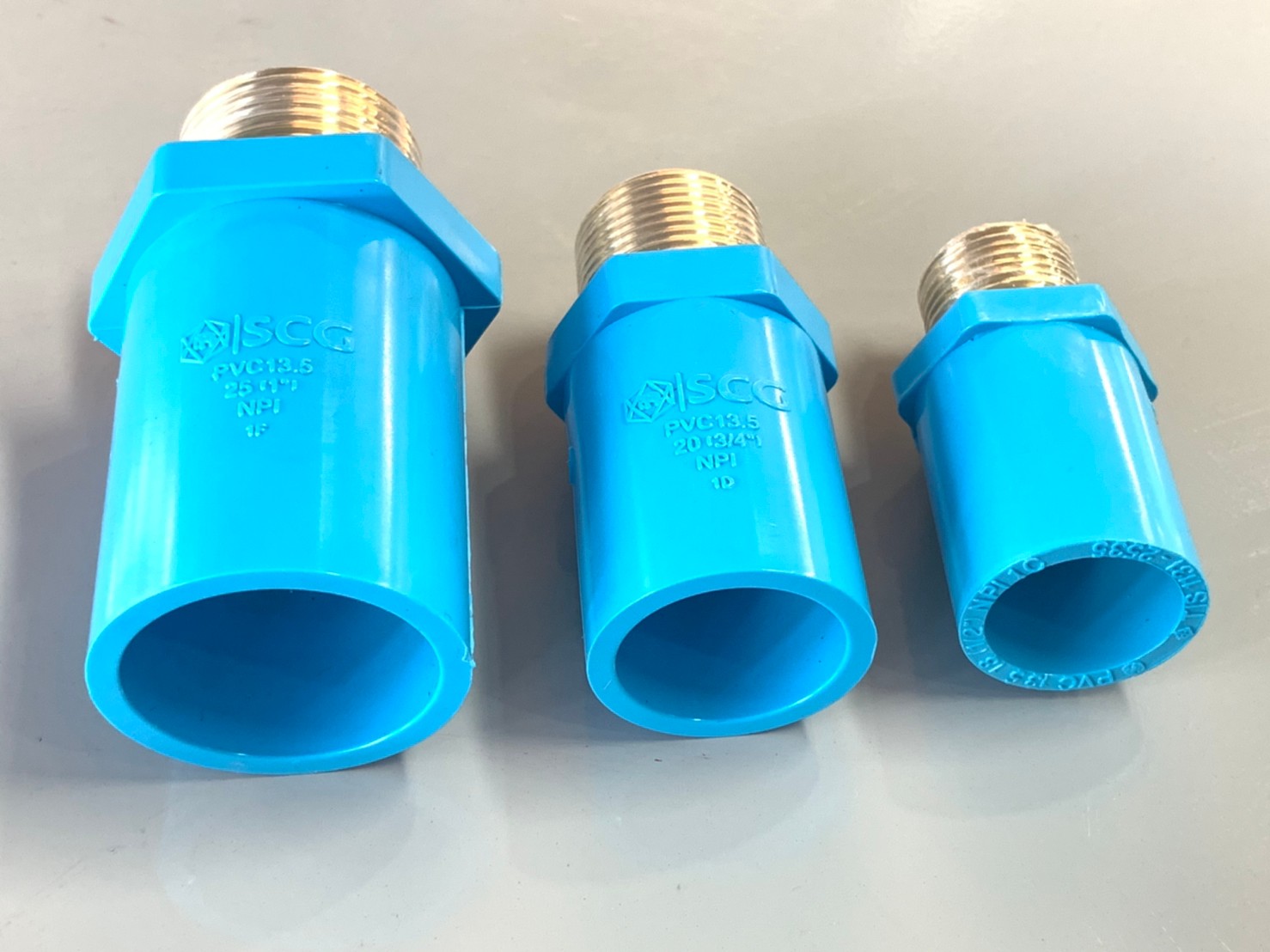 ข้อต่อตรง เกลียวนอกทองเหลือง ตราช้าง SCG