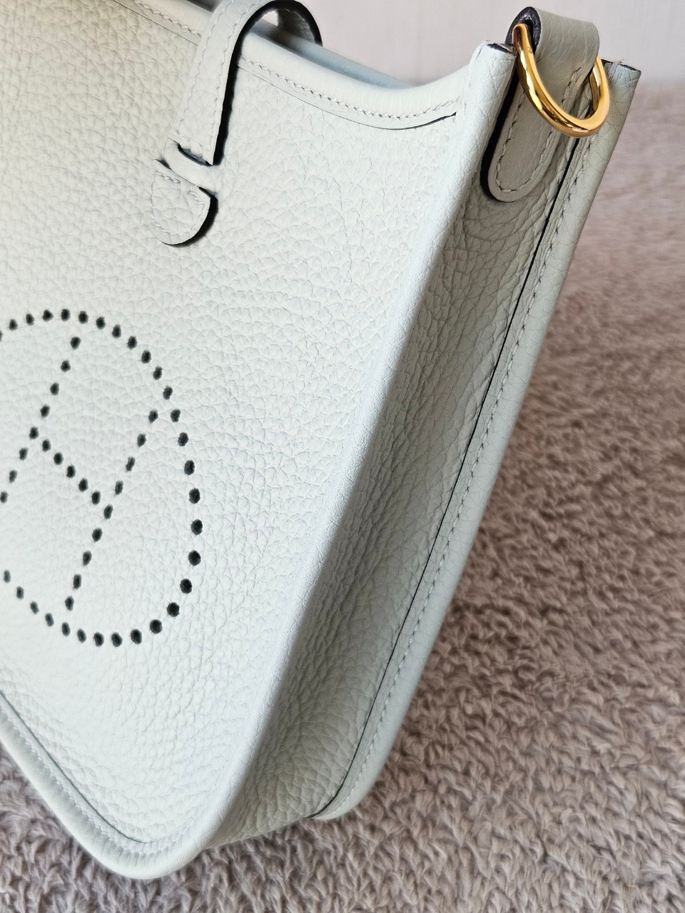 Hermes Evelyne mini size16 stamp B (2023) สี Gris Neve